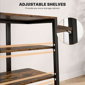 Mobile da 28 \ "in stile rustico marrone con ripiani regolabili e supporto per prolunga per soggiorno - Product Image 5