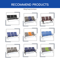 Chaises d'attente publiques professionnelles, modernes, noires, 3 places, faciles à nettoyer, haute capacité de charge, en aluminium, pour hôtels et hôpitaux