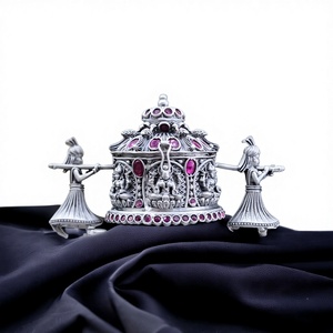 Caja de Sindoor de Lujo en Oro Sólido de 22K, Doli Dabbi Hecha a Mano, Palanquin Nupcial, Caja de Joyería para Regalo de Boda Hindú - Product Image 1