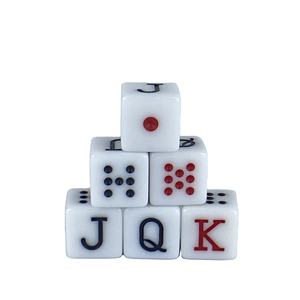 10pcs Spanish Poker Dice Resin 6-Sided <b>Square</b> JQK Dice <b>Set</b> White 16mm Card Symbols Dot K Q J 8 7 - Product Image 4