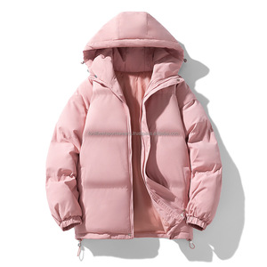 Veste matelassée à capuche pour homme, hiver, décontractée, coupe-vent, écologique, rembourrage en coton, 240g de rembourrage en polyester, fermeture éclair, couleur unie - Product Image 3