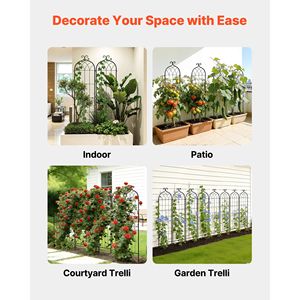 Traliccio per Rose da 60 Pollici, Confezione da 4, Traliccio da Giardino Verniciato a Polvere con Comoda Struttura a Incastro - Product Image 6