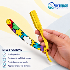 Navaja de Afeitar Profesional para Salón, Shavette para Barbería, Herramienta para Cortar el Cabello con 100 Cuchillas de Repuesto - Product Image 4