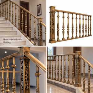 Architectural Bronze Railing <b>Handrail</b> Balustrade for Luxury Hotels Villas Staircases and Premium Commercial Interiors - Product Image 5