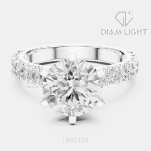 Bague de mariage en or blanc 14 carats avec diamant de laboratoire certifié IGI, taille ronde 2,25 carats, bijou raffiné, cadeau pour fiançailles, mariage ou anniversaire - Product Image 1