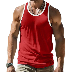 Débardeur Homme Personnalisé OEM avec Bordure Contrastante, Coupe Slim, pour Musculation et Entraînement en Salle de Sport, Vente en Gros, T-shirt Sans Manches Uni - Product Image 2