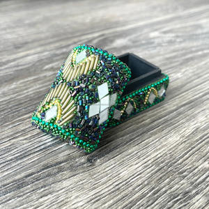 Portable Eco-Friendly PC Material Square Jewelry Organizer Small Trinket Gift Box with <b>Beaded</b> Mirror for Rings Necklaces Storage - Product Image 5