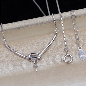 Accessoires de bijouterie en argent S925 pour collier DIY avec chaîne à nœuds de perles de 8 à 13 mm et porte-pendentif 5407 - Product Image 2