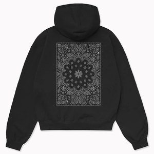 Sweat-shirt à capuche noir pour femme, motif floral brodé, coupe classique, décontracté, logo sur la manche gauche, vêtement d'automne - Product Image 2