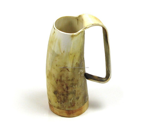 Tasse à bière de style viking tasse à café en corne de buffle tasse à bière en corne naturelle polie - Product Image 2