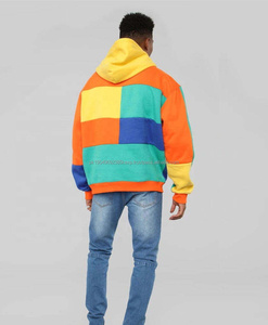Personnalisé Rue Bonne Qualité Couper Coudre Conception Pull à Capuche Couture Bloc de Couleur Sweat à Capuche Homme Multicolore - Product Image 2