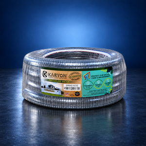 Manguera de PVC flexible de 102 mm de diámetro interior, 118 mm de diámetro exterior, rollo de 20 m, transparente, reforzada, para distribuidores y aplicaciones industriales - Product Image 1