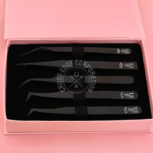 My Lash Tool Pinzas de pestañas con punta de fibra personalizada Pinzas de pestañas con volumen Punta de fibra Lash Tech Pinzas de 90 grados para extensión de pestañas - Product Image 5