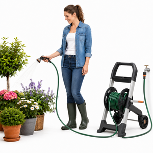 Durable Metal 2-wheel Garden Hose Reel Cart, 200 ft, Fits Water <b>Pumps</b> & Garden Sprayers For Multi Use ODGGAD001 - Product Image 1