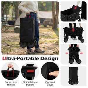 Carrello da Campeggio Pieghevole Nero Resistente 400 Libbre con Ruote per Tutti i Terreni Capacità 180L Carrello Utilitario Pieghevole per Shopping - Product Image 5