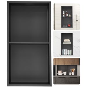Nicchia Doccia in Acciaio Inox 304 13x25 Pollici, Impermeabile e Antiruggine, con Doppio Ripiano, Montaggio a Parete - Product Image 1
