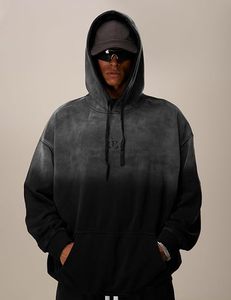 Sweat-shirt à capuche vintage délavé pour homme, en molleton tricoté avec poche, style streetwear décontracté - Product Image 4