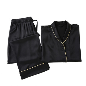 Conjunto de Pijamas de Seda Satinada de Lujo Personalizados Super 2026, Extra Suaves, 100% Satinada, de Alta Calidad, Ropa de Dormir Corta para Hombre, 2 Piezas a un Precio Increíble - Product Image 3