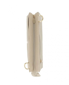 Sac bandoulière élégant en cuir véritable beige pour femme, haute qualité, fermeture éclair souple, sangle fixe, logo personnalisé OEM, grande capacité, luxe - Product Image 3