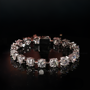 Bracelet tennis en moissanite VVS, argent 925, coupe ronde, aspect diamant, fournisseur en gros de bijoux - Product Image 3