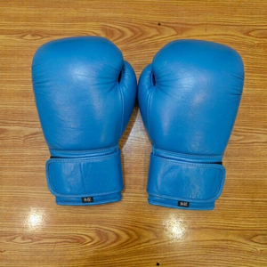 Gants de boxe en cuir PU bleu ciel respirants et anti-humidité à doigts entiers avec fermeture auto-agrippante pour adultes – Vente en gros personnalisée - Product Image 1