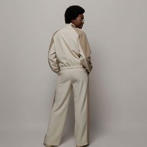 Nueva Colección 2026 Conjunto Deportivo de Dos Piezas para Mujer, Manga Larga, Corte Regular, Sudadera con Capucha y Cremallera, Pantalones Anchos, Color Sólido, Invierno - Product Image 6