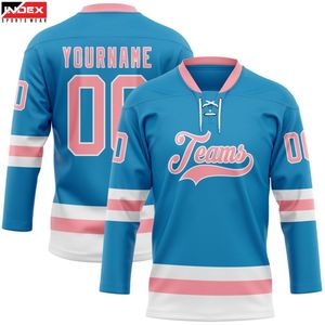 Camiseta de Hockey sobre Hielo INDEX SportsWear, Cuello en V, Manga Larga, Logotipo de Equipos Sublimado, Unisex para Adultos, Corte Regular, Poliéster que Absorbe la Humedad - Product Image 1