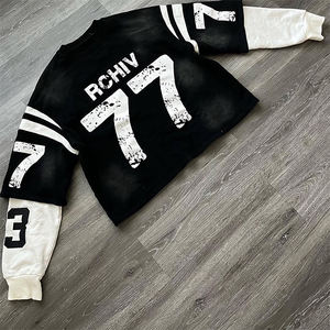 Camisetas Personalizadas 100% Algodón, Impresión de Silicona, Doble Capa, Estilo Urbano, Camisetas Sólidas de Gran Tamaño, Ropa Casual - Product Image 1