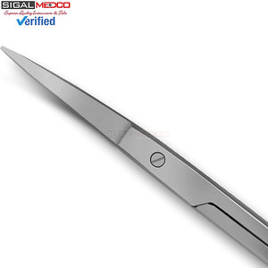 Tijeras de laboratorio de carburo de tungsteno Iris de 4.5 pulgadas con mango curvo de anillo dorado, 5 veces más resistentes, instrumento quirúrgico manual de acero inoxidable, CE - Product Image 3