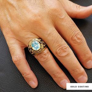 Bague d'Université Personnalisée BOJ RCJ 012 en Argent et Diamant, Unisexe, Cadeau de Remise de Diplôme, Occasions Spéciales, Prix Bas - Product Image 3