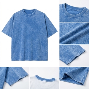 เสื้อยืดแขนสั้นลำลองผู้ชาย ทรงหลวม สีพื้น ล้างสีแบบแอซิด ผ้าฝ้าย 100% แห้งเร็ว ระบายอากาศดี เป็นมิตรกับสิ่งแวดล้อม ไม่หดตัว - Product Image 4