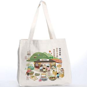 Bolso de compras de lona de algodón ecológico personalizado tamaño personalizado promoción natural logotipo personalizado Cierre de hombro longitud de la mano - Product Image 6