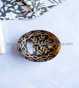 Ensemble de bols de service en corne naturelle d'agate de marque de haute qualité bols de rasage ronds polis fabriqués à la main pour la maison hôtel Restaurant Koi - Product Image 2