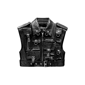 Genuine Leather <b>Vest</b> Vintage Biker Motorcycle Sleeveless Jacket Classic Outdoor Fashion Wear for <b>Men</b> Custom Brand Manufacturing - Product Image 6