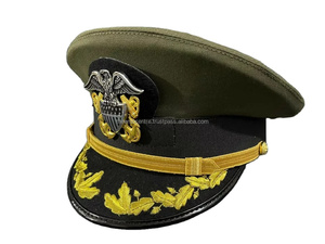 Casquettes uniformes personnalisées Hatgerman Casquette uniforme Couvre-chef argent brodé à la main Pakistan Casquettes personnalisées - Product Image 4