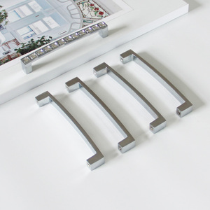 Contemporary Zinc Alloy Rectangle Cabinet Handle <b>Crystal</b> Acrylic Inlay Durable Kitchen Drawer Bedroom Bathroom Furniture - Product Image 4