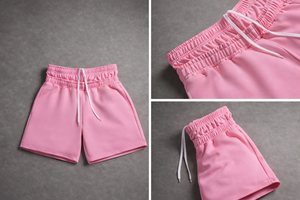 Men s Pink High Waist Drawstring Casual Knitted Shorts Solid Color Comfortable Fit Style Men s Classic Streetwear Shorts - Product Image 5