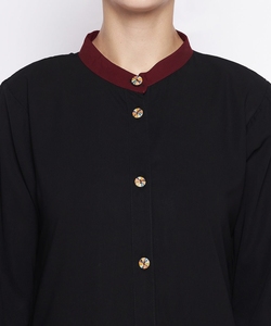 Wholesale Kaftan Abaya Handmade Turkish Floor Length Long Sleeve Soft Breathable Polyester Floral V Neck Regular Fit Casual - Product Image 2