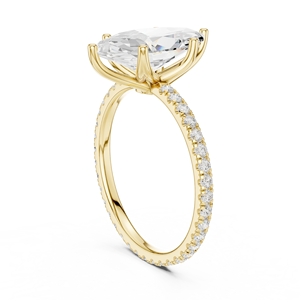 แหวนเพชร แหวนหมั้น ทองคำแท้ 14K เพชรเพาะเลี้ยง 2.5 กะรัต ทรงมาร์คีส์ และทรงกลมเจียระไนแบบบริลเลียนท์ คอลเลคชั่นเครื่องประดับเพชร - Product Image 3