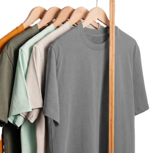 T-shirt à manches courtes pour homme, coupe classique, couleur unie, col rond, 100% coton jersey, style décontracté - Product Image 5