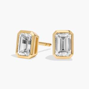 Pendientes de Diamantes Cultivados en Laboratorio, Corte Esmeralda de 2 Quilates, Certificados por IGI, Oro de 10K de Lujo, Diamantes VVS para Mujer, Joyería Fina, Regalo - Product Image 4