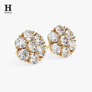 Pendientes de Diamantes en Racimo con Corte Redondo en Oro de 14K, Fabricante de Joyería Fina de Lujo - Product Image 2