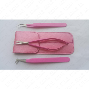Ensemble de pinces à cils et ciseaux à ressort personnalisés de qualité supérieure avec étui en cuir PU pour des outils de toilettage précis des sourcils - Product Image 6