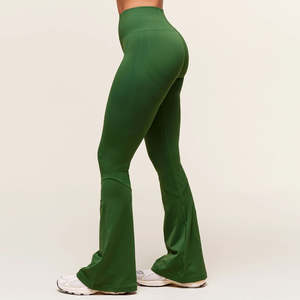 Nouveaux Leggings de Sport Femme Taille Haute Personnalisés Confortables Évasés Respirants Extensibles en Tissu Tricoté Écologique avec Coutures en Spandex - Product Image 3