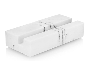 Diseño atractivo, tarjetero de mármol blanco y forro negro, ideal para tarjetas de presentación y de negocios, el mejor para regalos promocionales de oficina a precio económico. - Product Image 2
