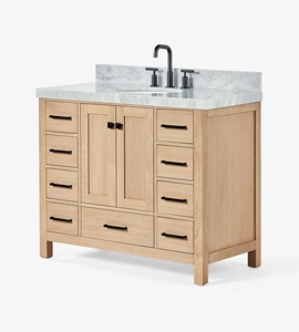 Meuble-lavabo Abigail 42 pouces pour salle de bain, avec vasque simple, 7 options de finition, directement de l'usine au Vietnam - Product Image 2