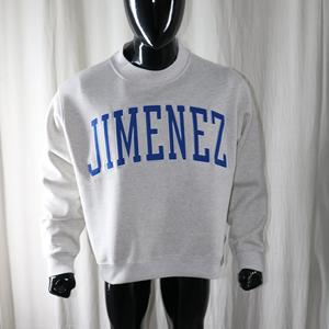 Sudadera JIMENEZ ASH GREY con cuello alto, 100% algodón, azul marino, con apliques bordados, cuello ancho, URBAN PRODUCTIONS - Product Image 1
