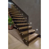 Escalier flottant en bois au design moderne, prix d'usine plus abordable