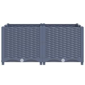 Jardinières et pots à fleurs surélevés en polypropylène bleu gris 31,5 x 31,5 x 15,0 pouces - Product Image 4