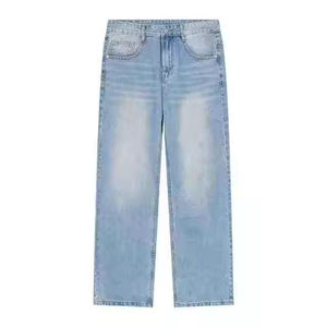 กางเกงยีนส์เดนิมทรงตรงแบบคลาสสิกสำหรับผู้ชาย รุ่นบอยเฟรนด์สีน้ำเงิน ปี 2026 ผลิตตามสั่ง (OEM) ยี่ห้อดัง สำหรับผู้จัดจำหน่ายชาย  ผ้ามีความยืดหยุ่น เหมาะสำหรับธุรกิจ - Product Image 5